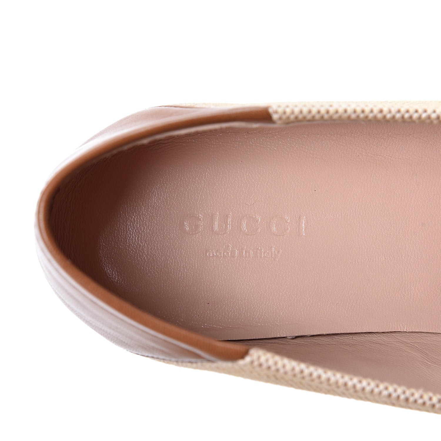 Gucci Canvas Malaga Kid Web Womens Horsebit Brixton Loafers 36.5 Sand Light Cuir 9 of 10