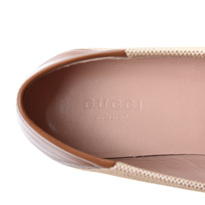 Gucci Canvas Malaga Kid Web Womens Horsebit Brixton Loafers 36.5 Sand Light Cuir 9 of 10