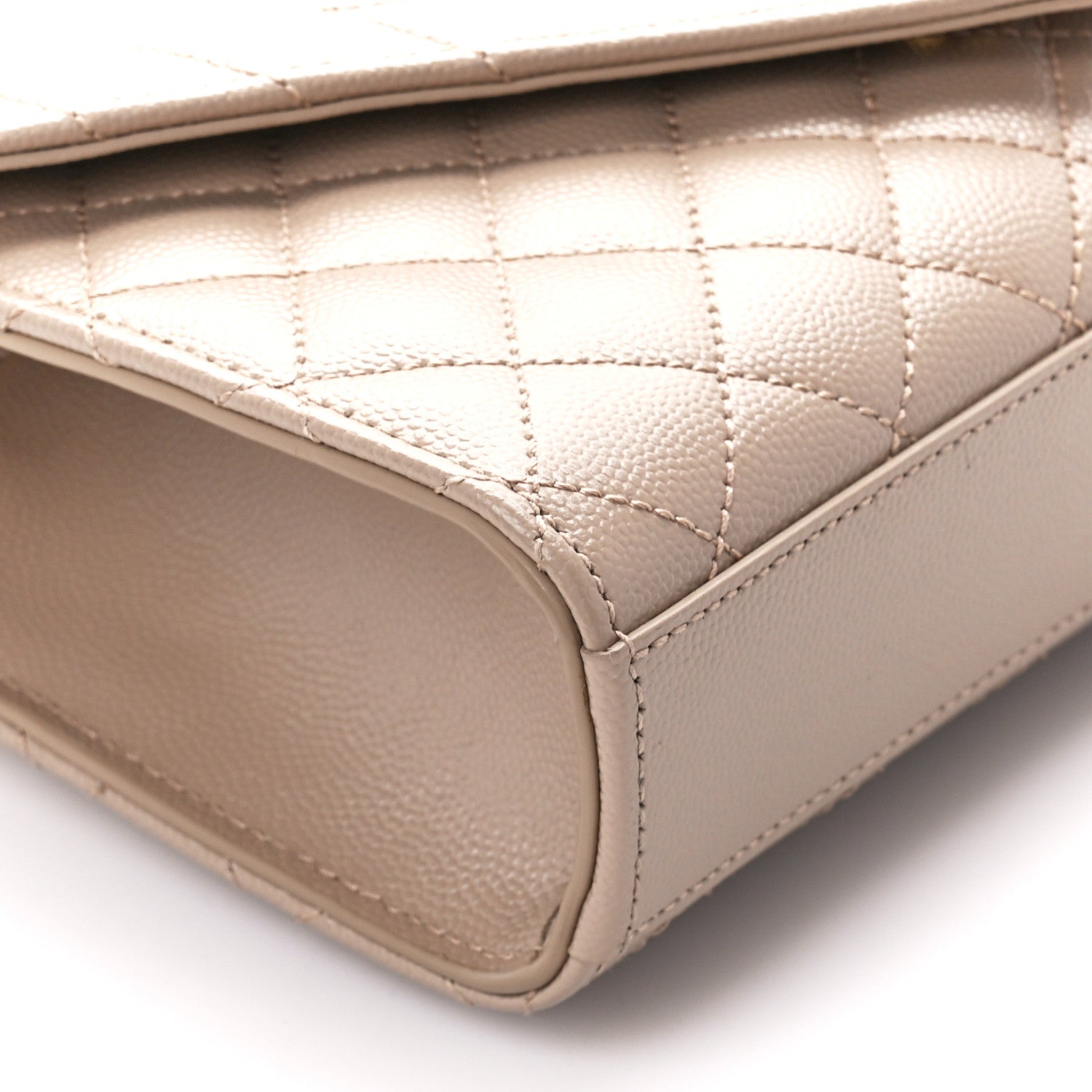 Saint Laurent Grain De Poudre Textured Mixed Matelasse Triquilt Small Monogram Satchel Dark Beige 10 of 13