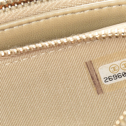 Chanel Iridescent Lambskin Quilted Pearl Clutch With Chain Beige 10 of 14