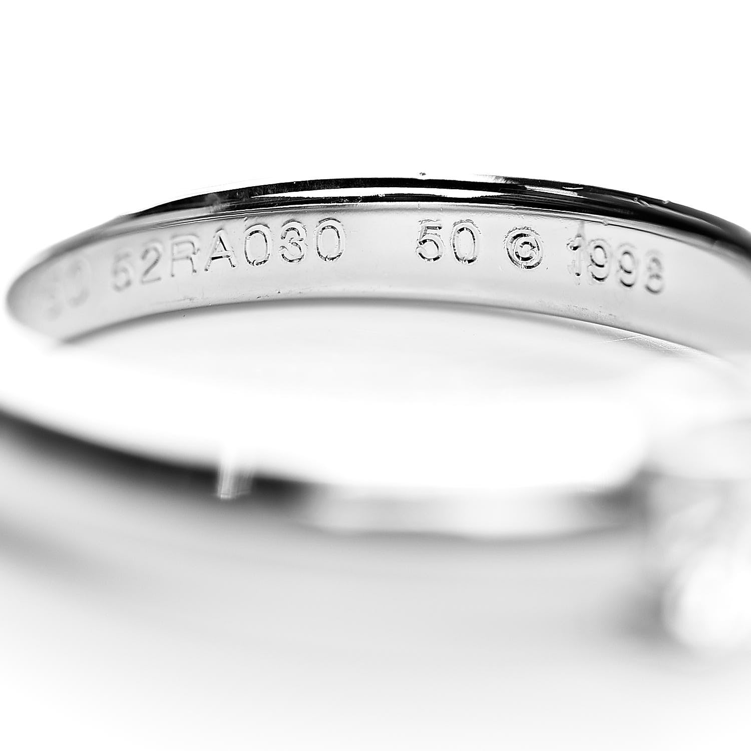Cartier 18K White Gold Diamond .27ct Louis Ring 52 6 7 of 8