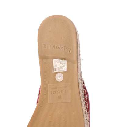 Gucci Nappa Matelasse GG Marmont Espadrille Slippers 37 Hibiscus Red 14 of 15