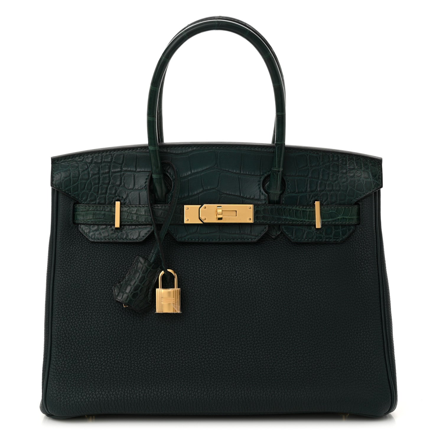 Hermes Togo Matte Alligator Birkin Touch 30 Vert Cypress 1 of 12