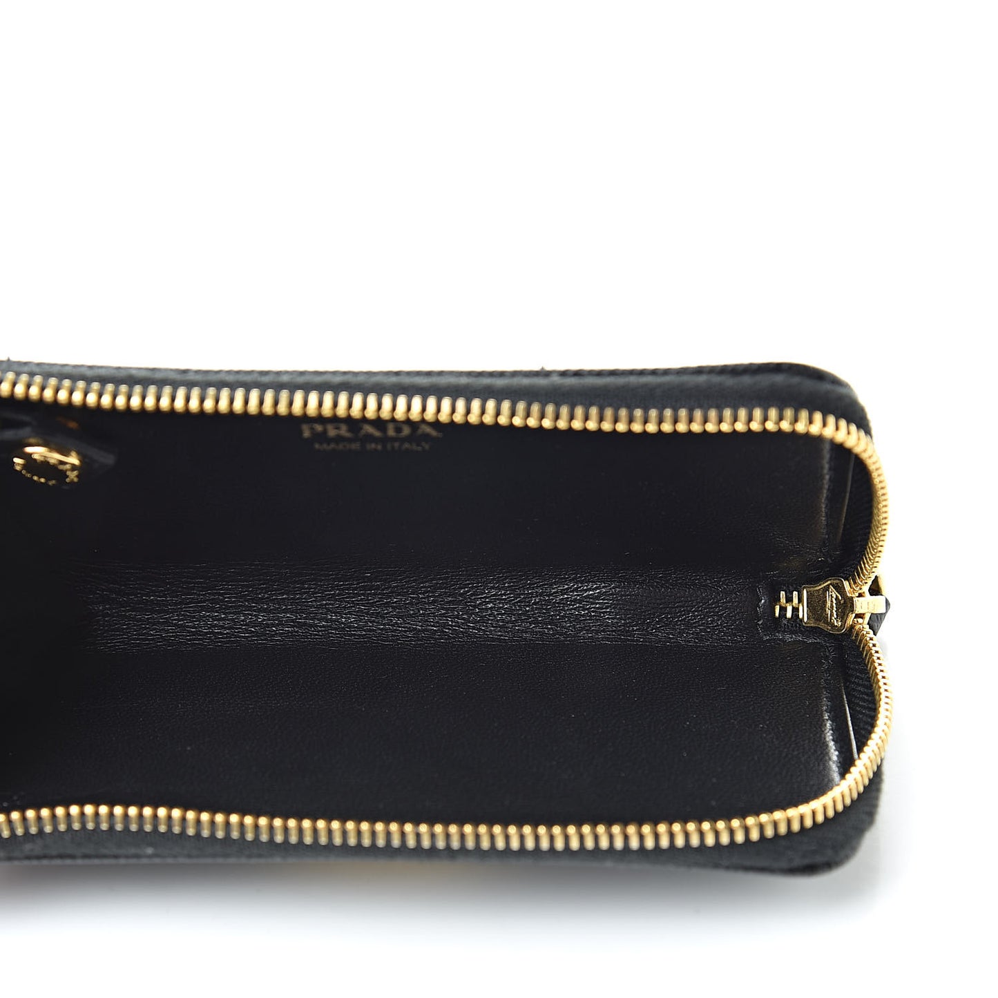 Saffiano Metal Zip Around Key Holder Black