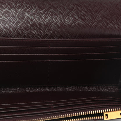 Saint Laurent Grain De Poudre Matelasse Chevron Monogram Flap Wallet Rouge Legion 5 of 8