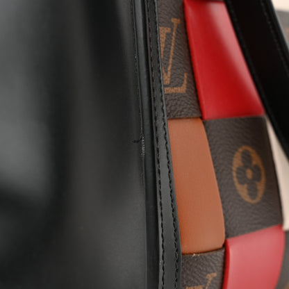 Louis Vuitton Calfskin Monogram Damier Tressage City Steamer MM Black Multicolor 11 of 11