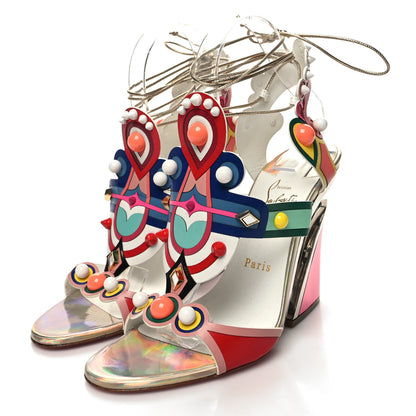 Christian Louboutin Calfskin Papagaya Levita Sandals 38 Multicolor 3 of 8