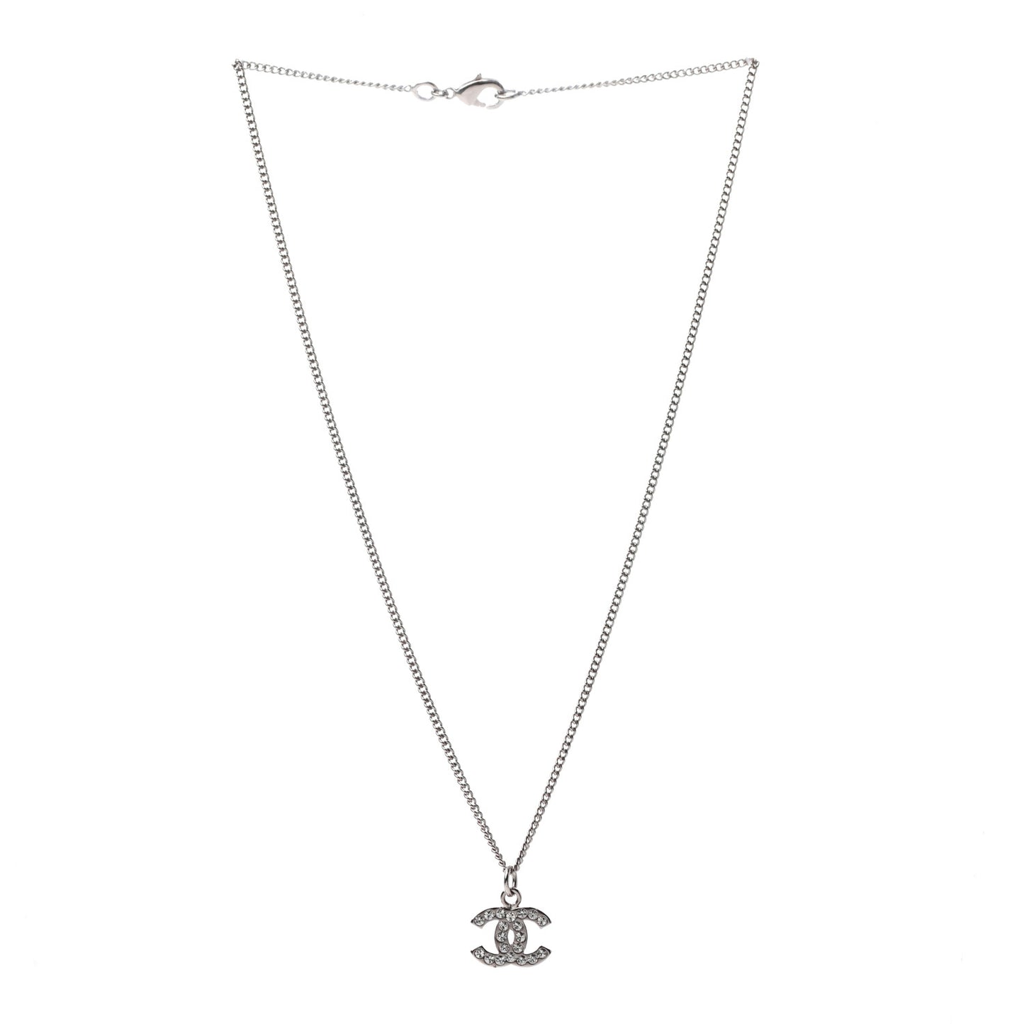 Crystal Timeless CC Necklace Silver