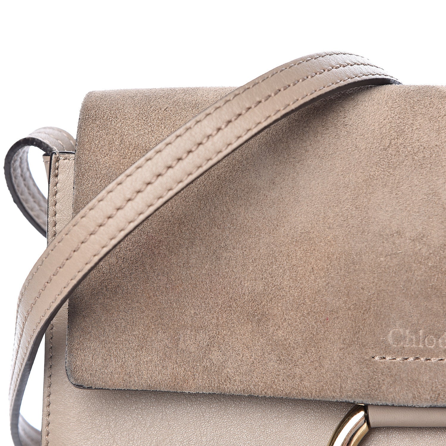 Chloe Suede Calfskin Small Faye Shoulder Bag Motty Grey 18 of 18