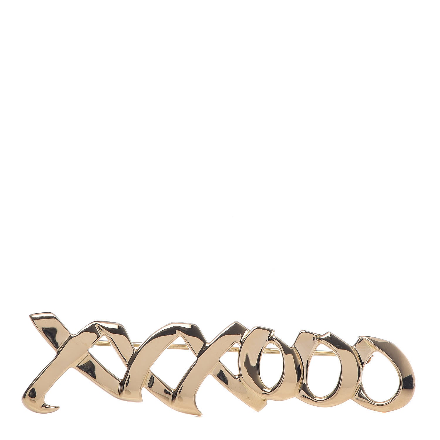 Tiffany 18K Yellow Gold Paloma's Graffiti Love and Kisses Brooch 1 of 4