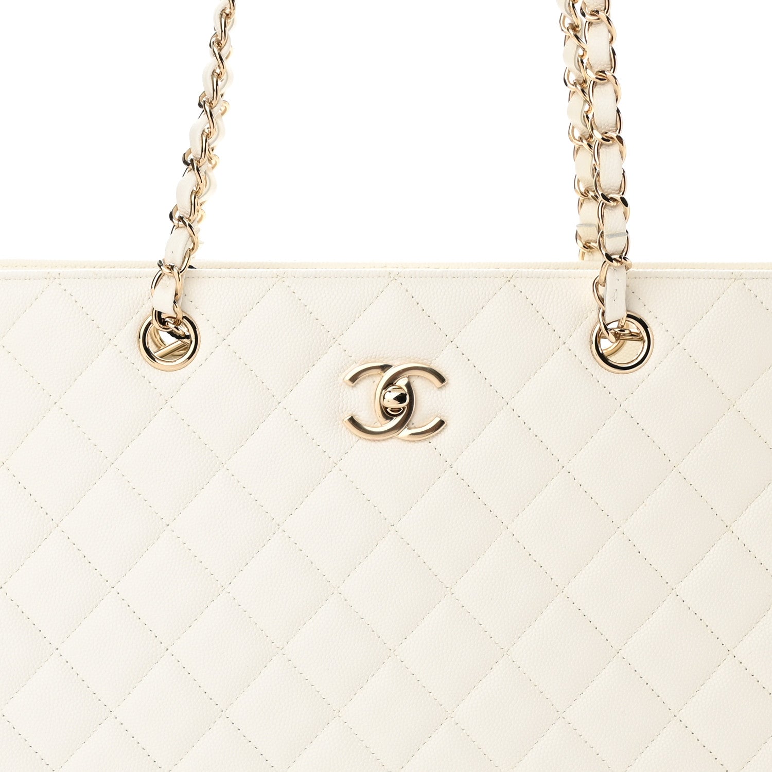 Chanel Caviar Quilted Large Classic Shopping Tote White 4 of 11