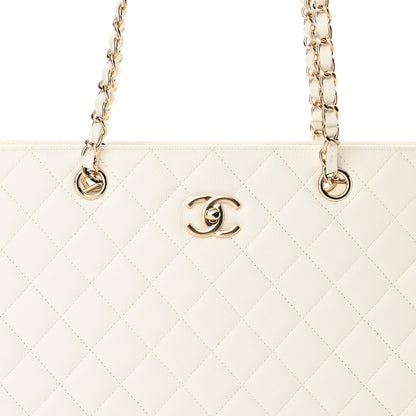 Chanel Caviar Quilted Large Classic Shopping Tote White 4 of 11