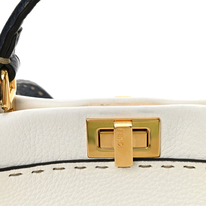 Fendi Cuoio Romano Selleria Tri-color Mini Peekaboo Iconic Satchel White Indaco Saddler 12 of 12