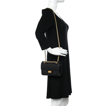 Chanel Aged Calfskin Quilted 2.55 Reissue Mini Flap Black 2 of 11