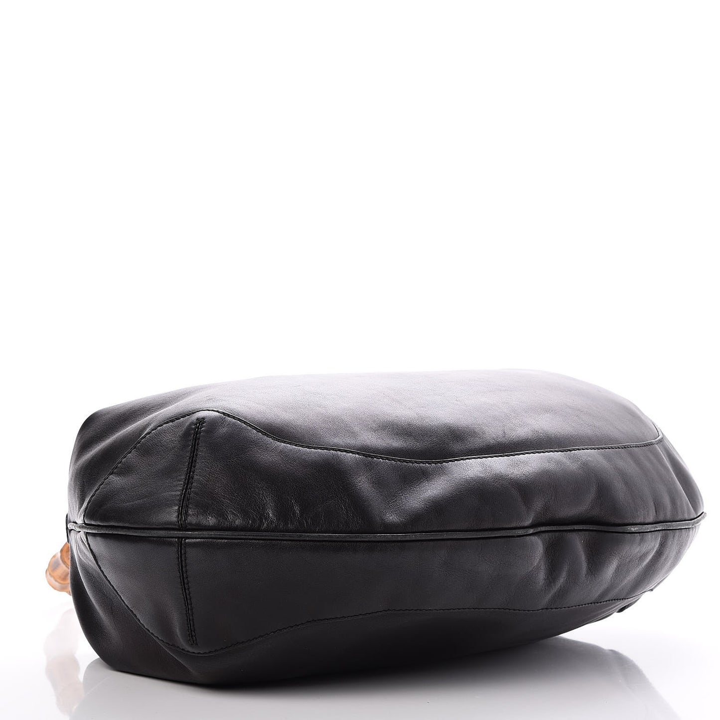Calfskin Peggy Bamboo Top Handle Hobo Black