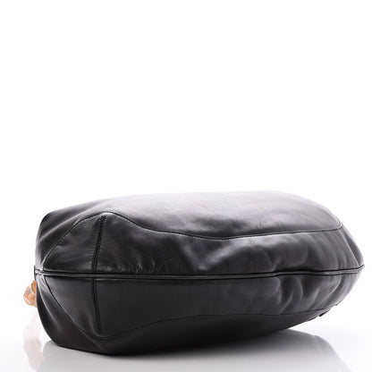 Gucci Calfskin Peggy Bamboo Top Handle Hobo Black 4 of 8