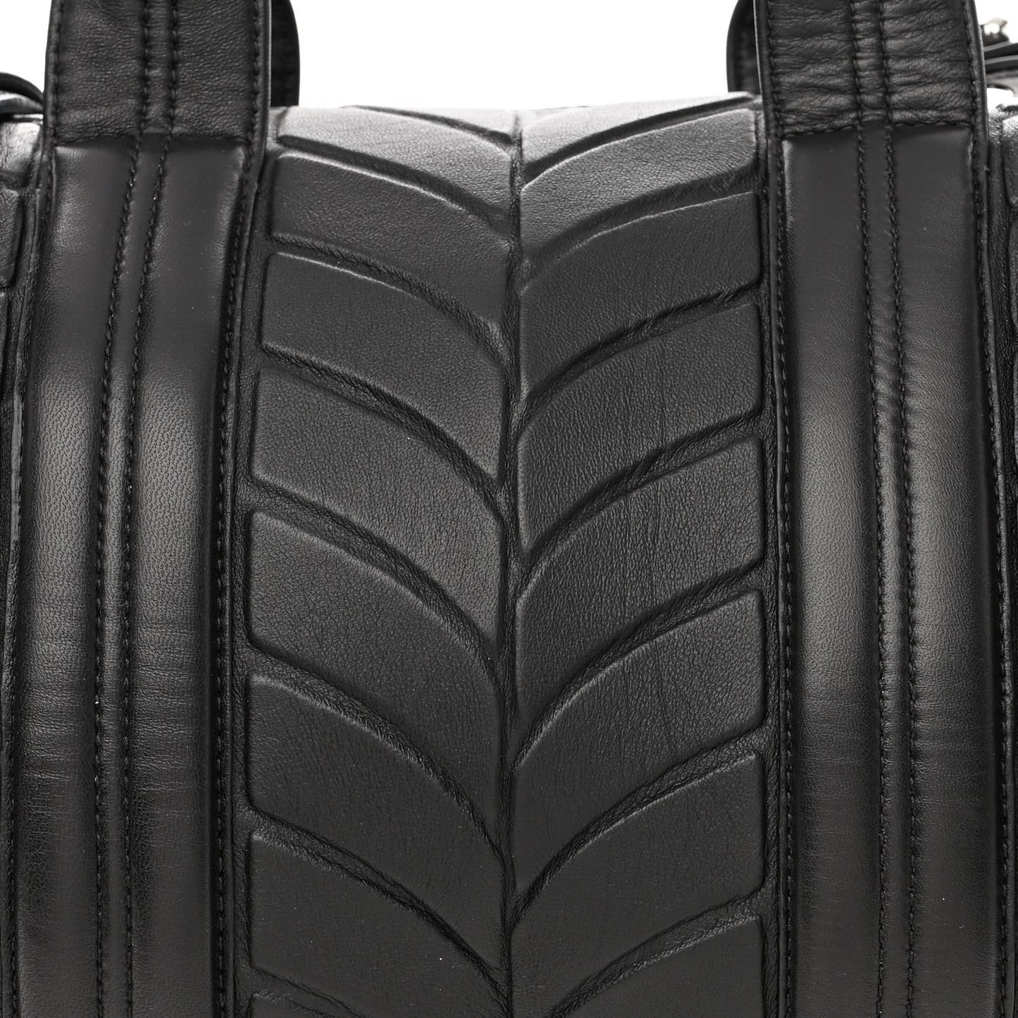 Quilted Rocco Silver Hardware Black