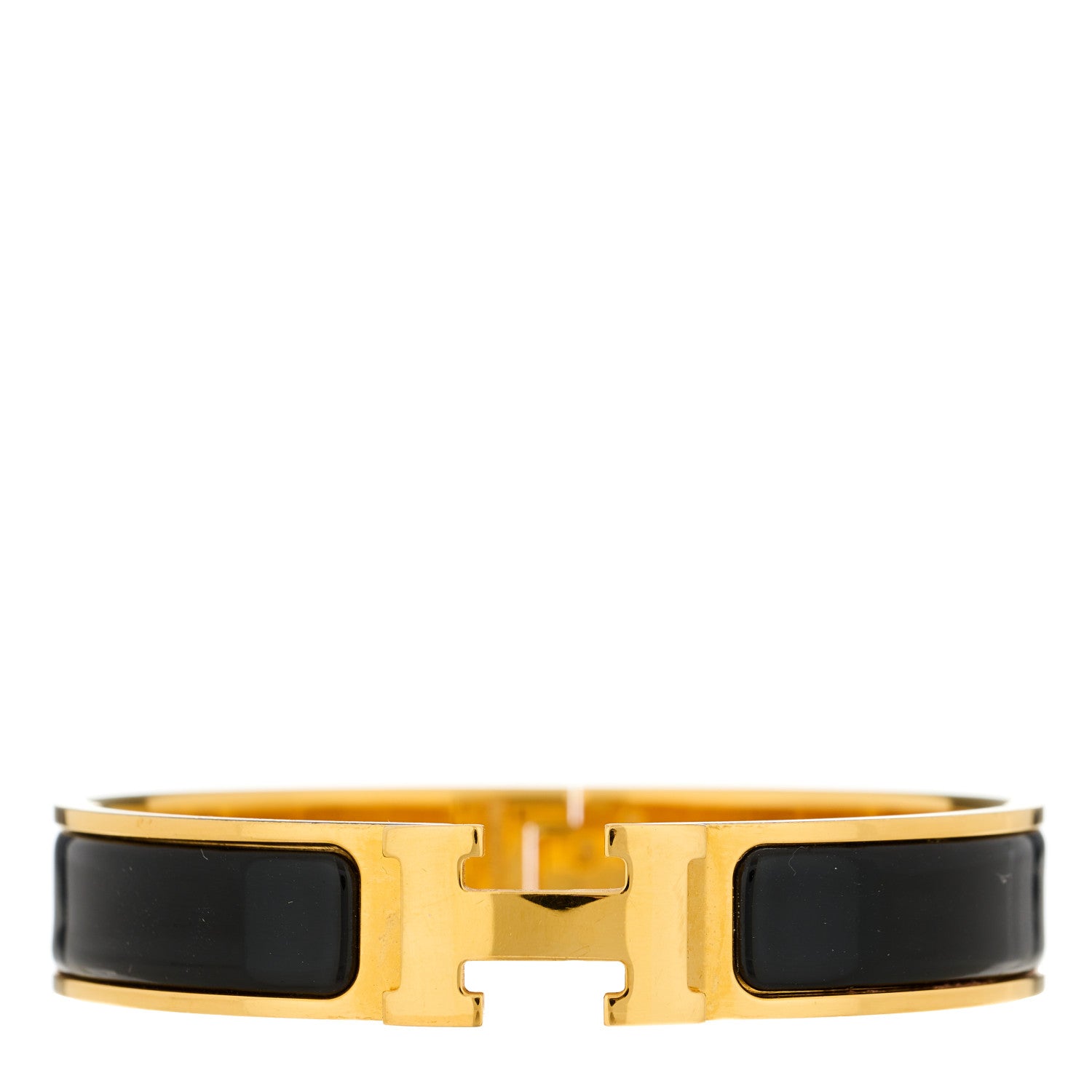 Hermes Enamel Narrow Clic Clac H Bracelet PM Black 1 of 3