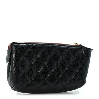 Chanel Caviar Quilted Zipped Cosmetic Case Black 3 of 10