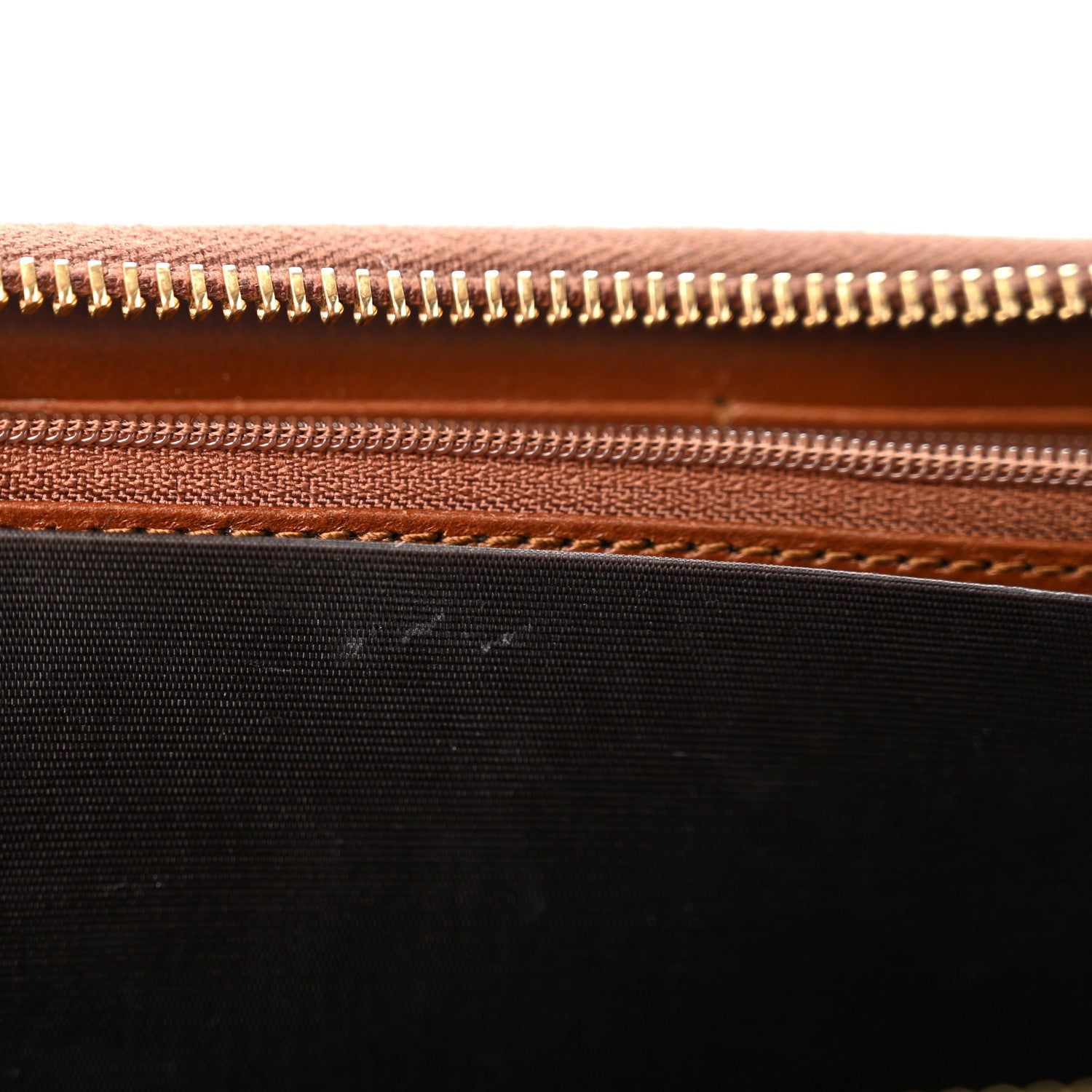 Gucci GG Supreme Monogram Cuoio Toscano Zip Around Wallet Beige Ebony Cuir 9 of 12