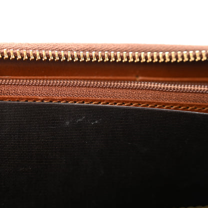 Gucci GG Supreme Monogram Cuoio Toscano Zip Around Wallet Beige Ebony Cuir 9 of 12