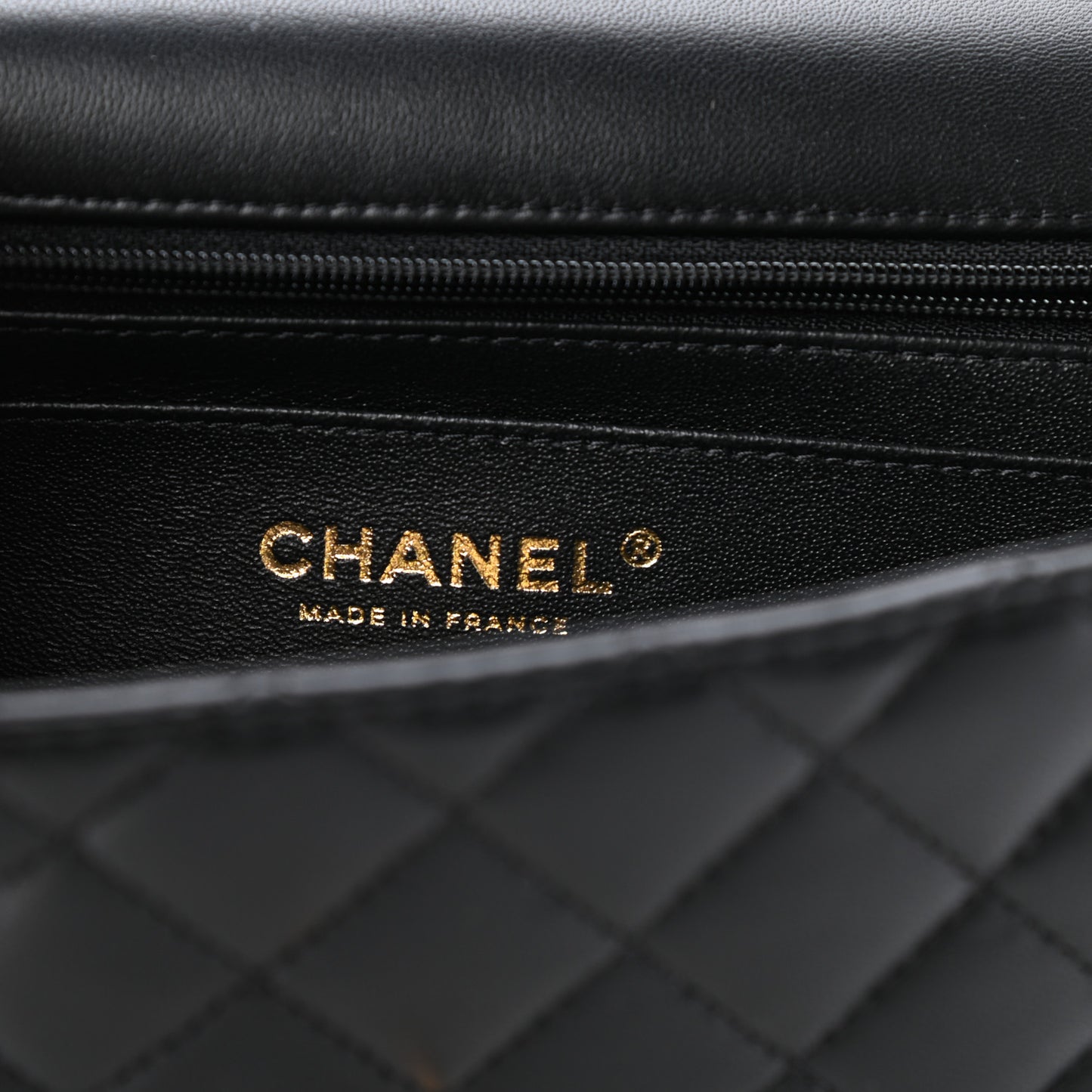 Lambskin Quilted Mini Top Handle Rectangular Flap Black