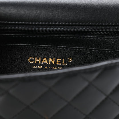Chanel Lambskin Quilted Mini Top Handle Rectangular Flap Black 7 of 11