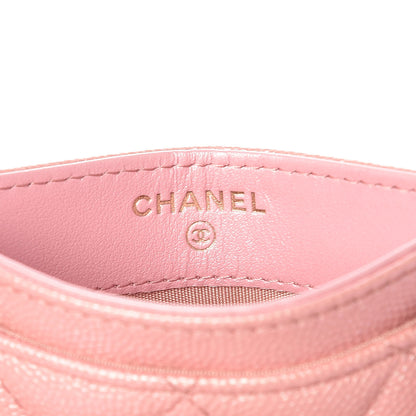 Chanel Iridescent Caviar Quilted Card Holder Rose Pink 6 of 9