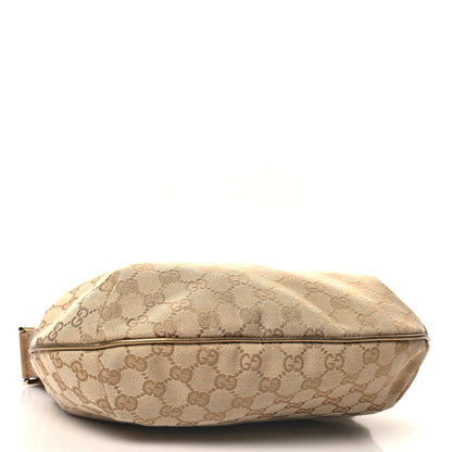 Gucci Monogram Web Medium Half Moon Hobo Gold Pink 4 of 10