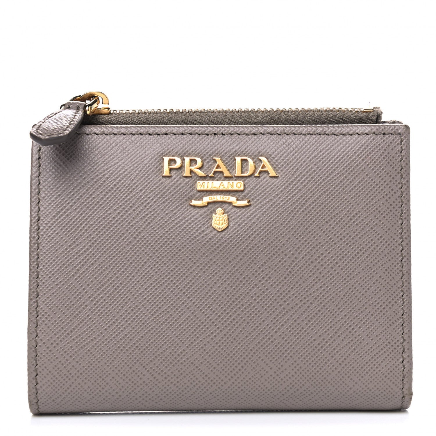 Prada Saffiano Metal Compact Wallet Marmo 1 of 7