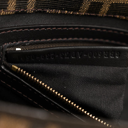 Fendi Fabric Jacquard Paillettes Vitello Seta FF Baguette Testa di Moro Real Ebano 7 of 11