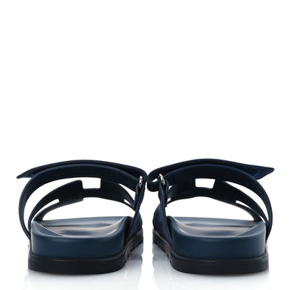 Hermes Suede Goatskin Womens Chypre Sandals 40.5 Bleu Celeste 6 of 11