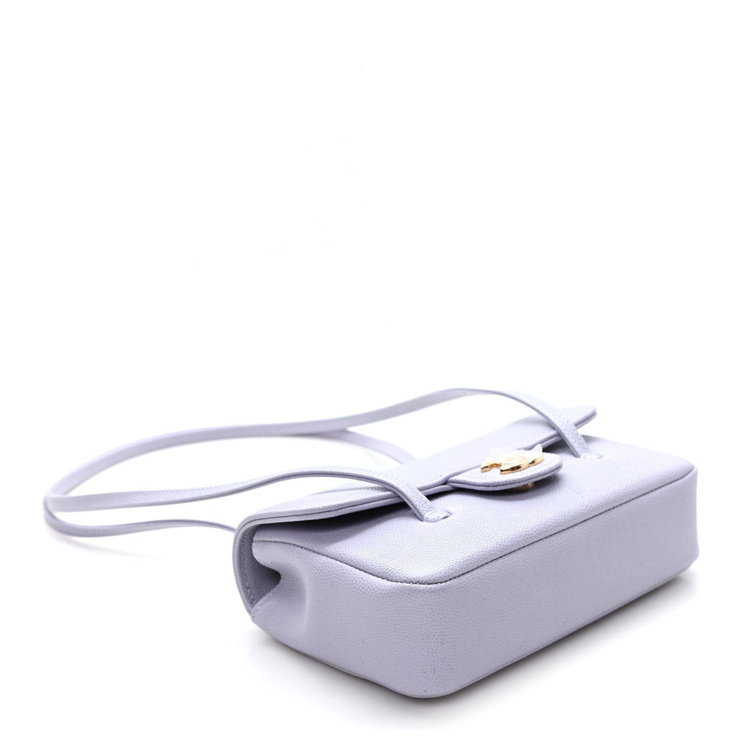 Shiny Caviar Mini Preppy Coco Shoulder Bag Purple