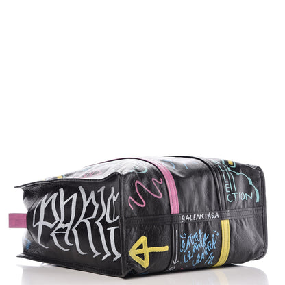 Balenciaga Agneau Arena Graffiti All Over Medium Bazar Shopper Tote Black Multicolor 4 of 8