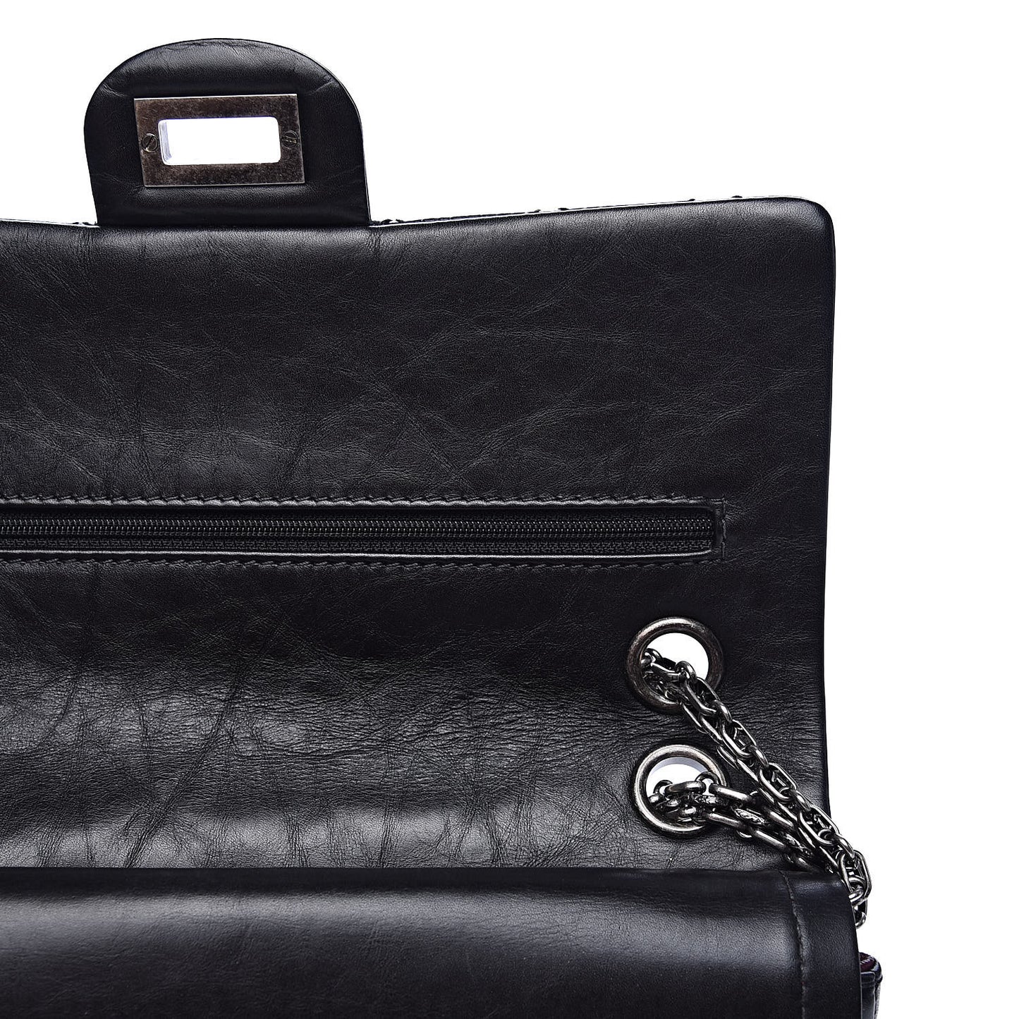 Aged Calfskin Quilted 2.55 Reissue 225 Flap Black