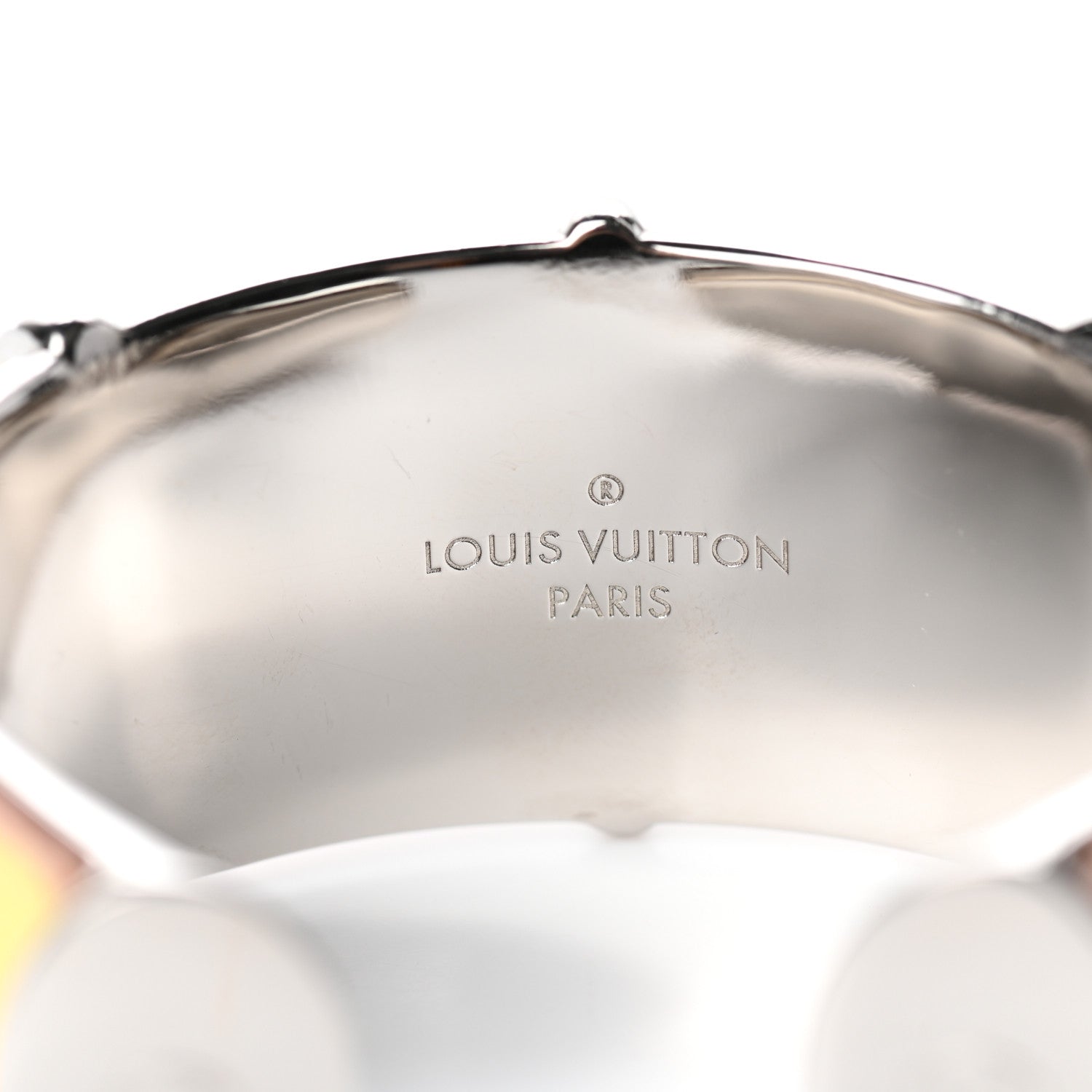 Louis Vuitton Monogram Cuff Bracelet M White 4 of 5