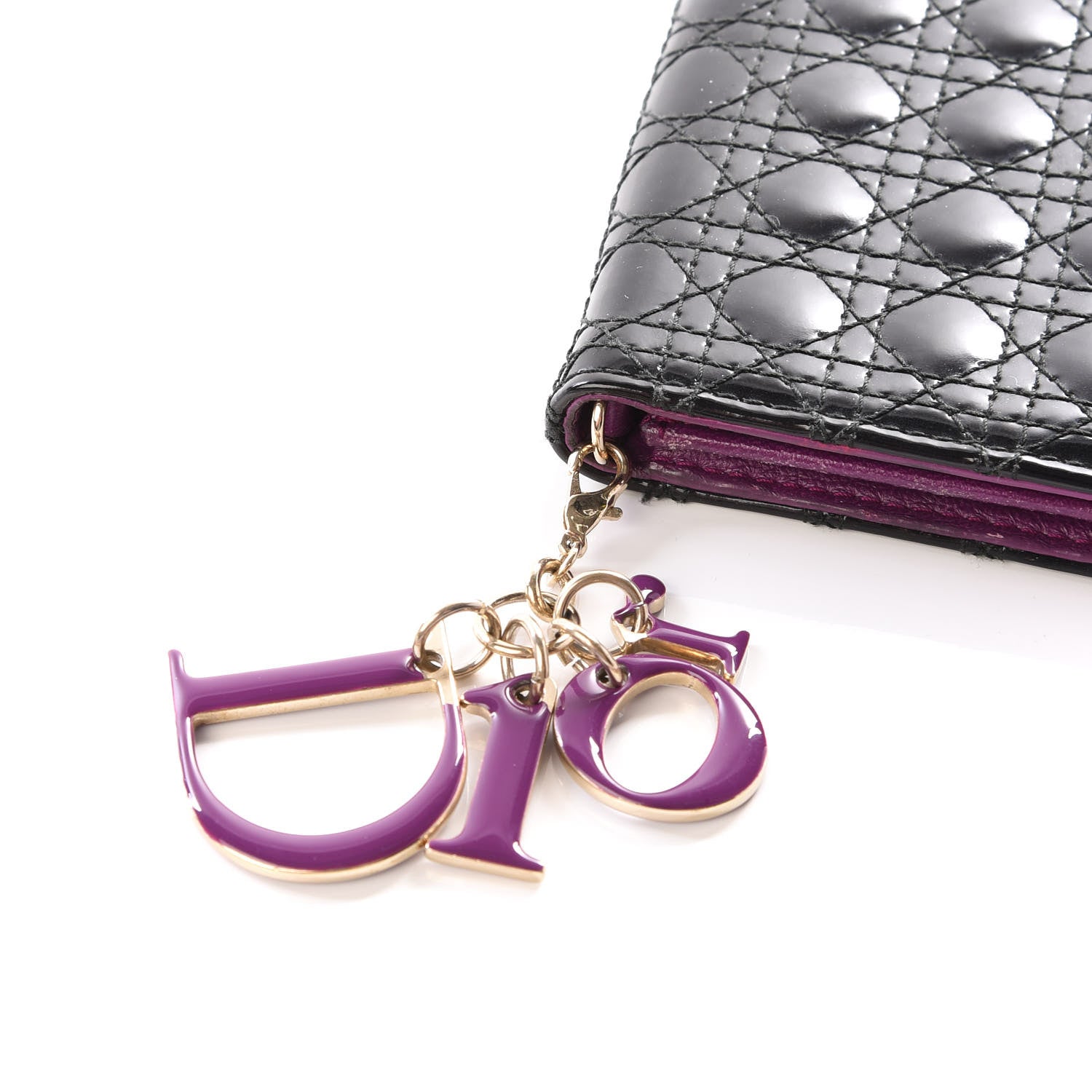 Christian Dior Patent Cannage Lady Dior Mini Wallet Black 11 of 13