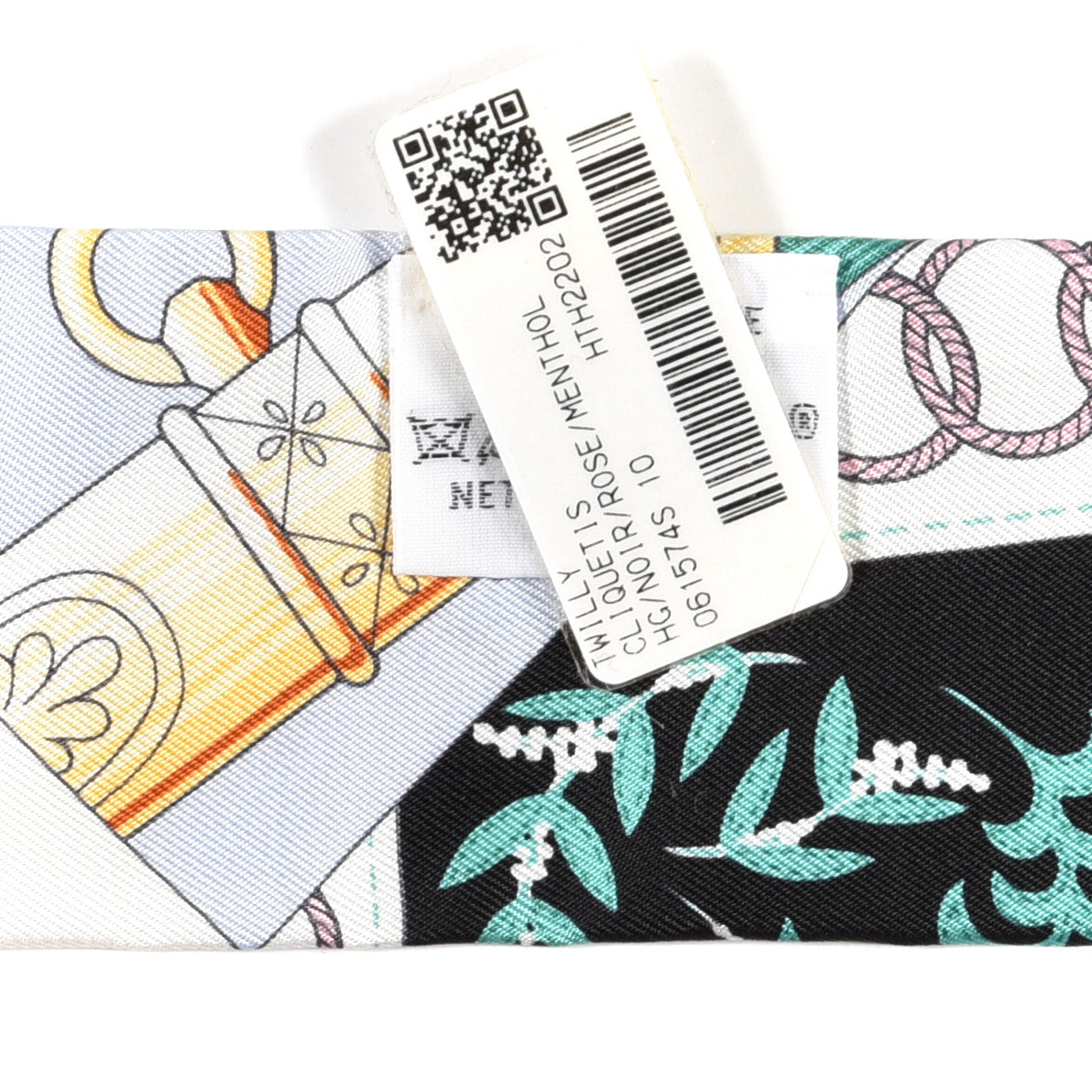 Hermes Silk Cliquetis Twilly Black Rose Menthol 4 of 4
