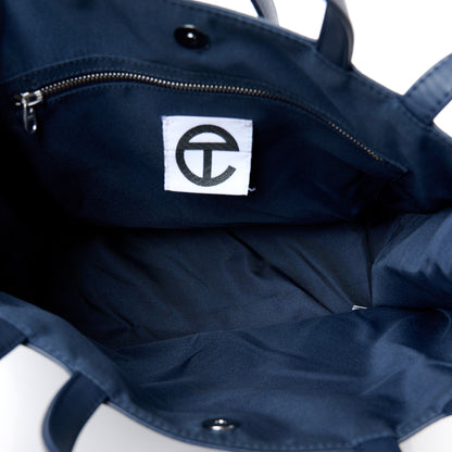 Telfar Vegan Leather Medium Shopping Bag  Navy 4 of 9