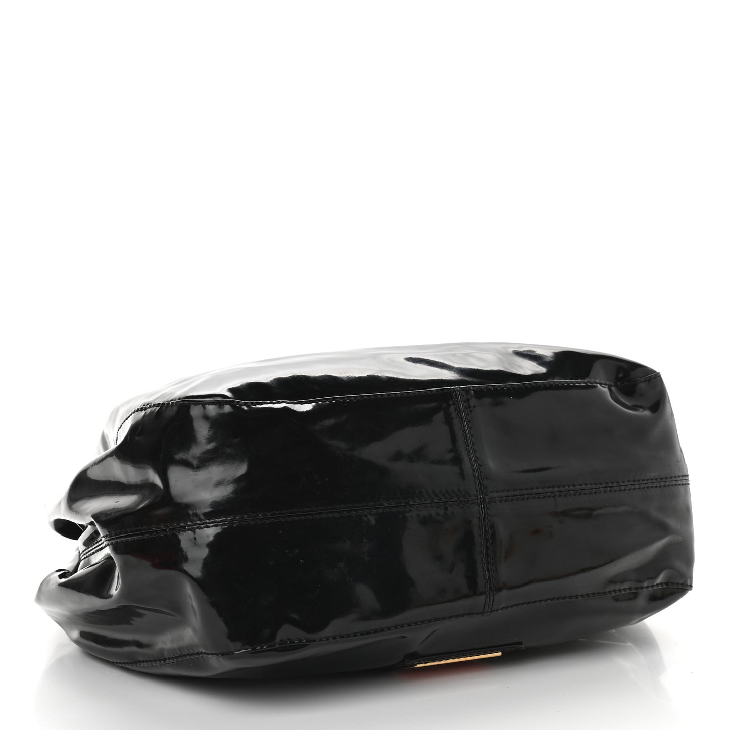 Patent Lacca Small Nuage Bow Hobo Black