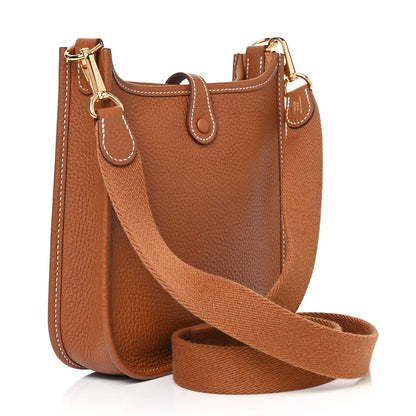 Hermes Taurillon Clemence Evelyne TPM Gold 3 of 9