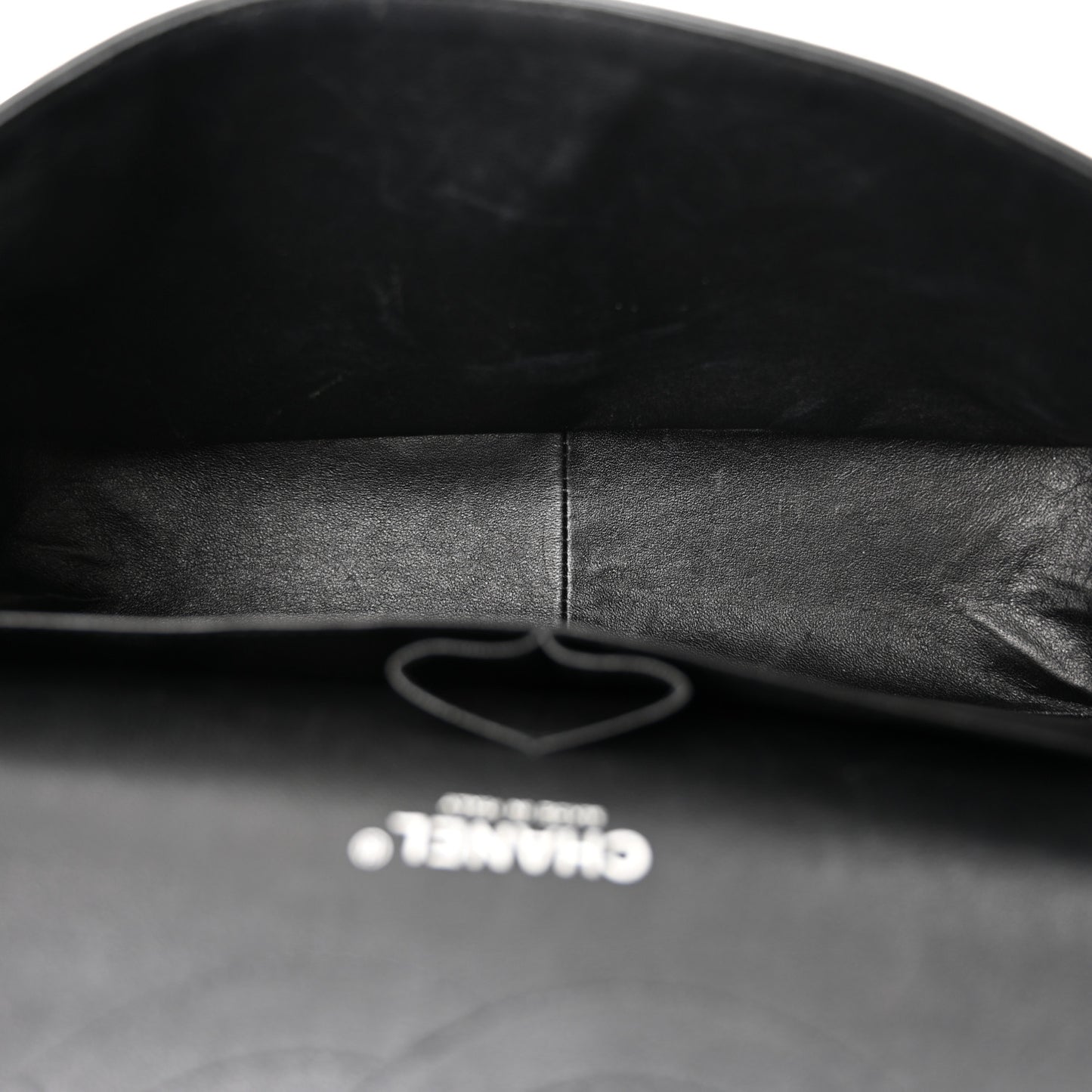 Patent Quilted Jumbo Single Flap Black