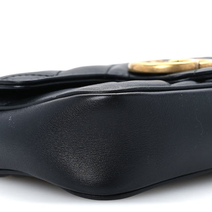 Gucci Calfskin Matelasse Super Mini GG Marmont Shoulder Bag Black 9 of 11