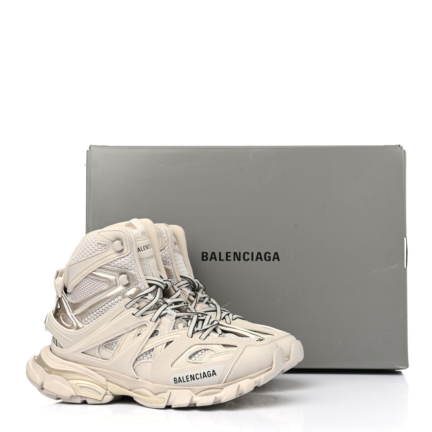 Balenciaga Mesh Nylon Womens Track Hike Sneakers 38 Full Beige 9 of 9