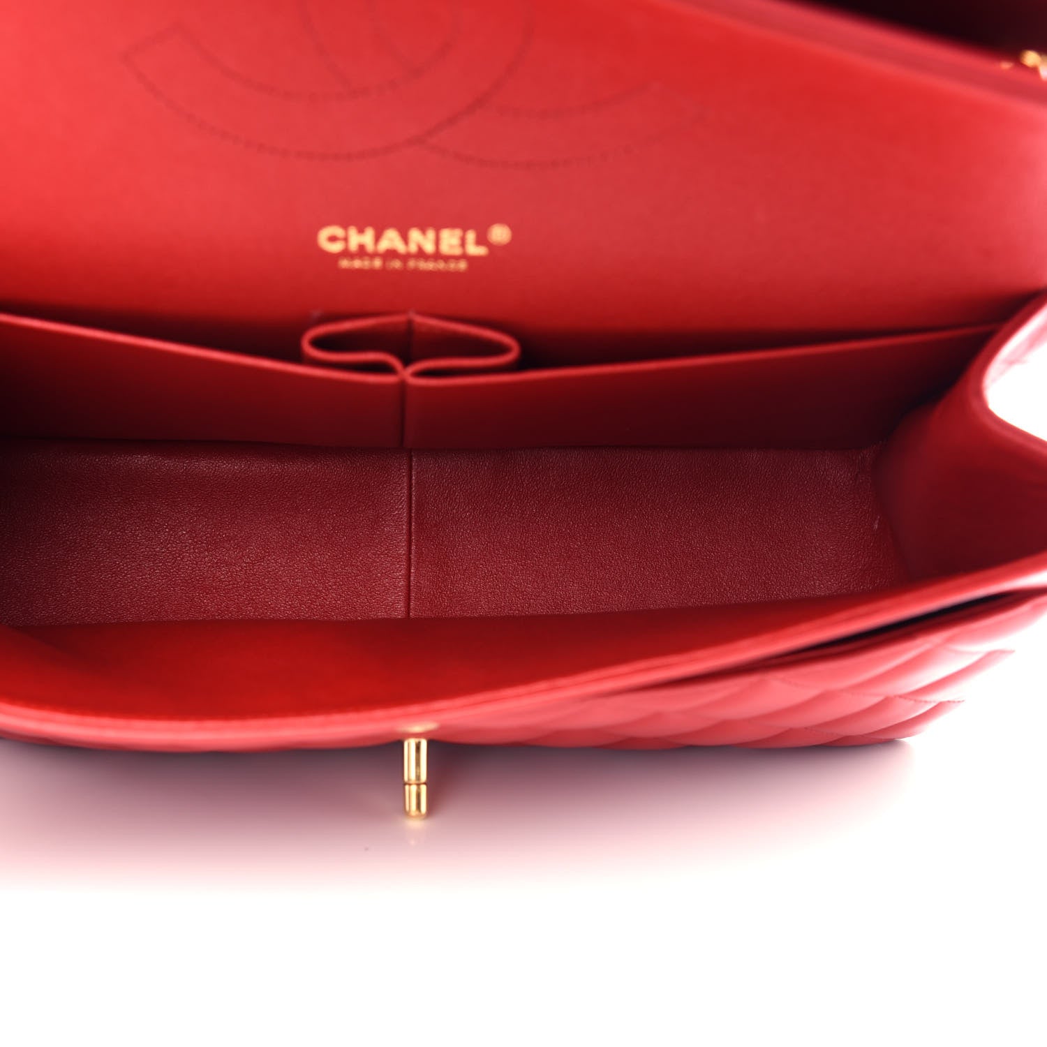 Chanel Lambskin Quilted Jumbo Double Flap Red 5 of 12