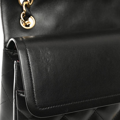 Chanel Lambskin Quilted Jumbo Double Flap Black 11 of 11
