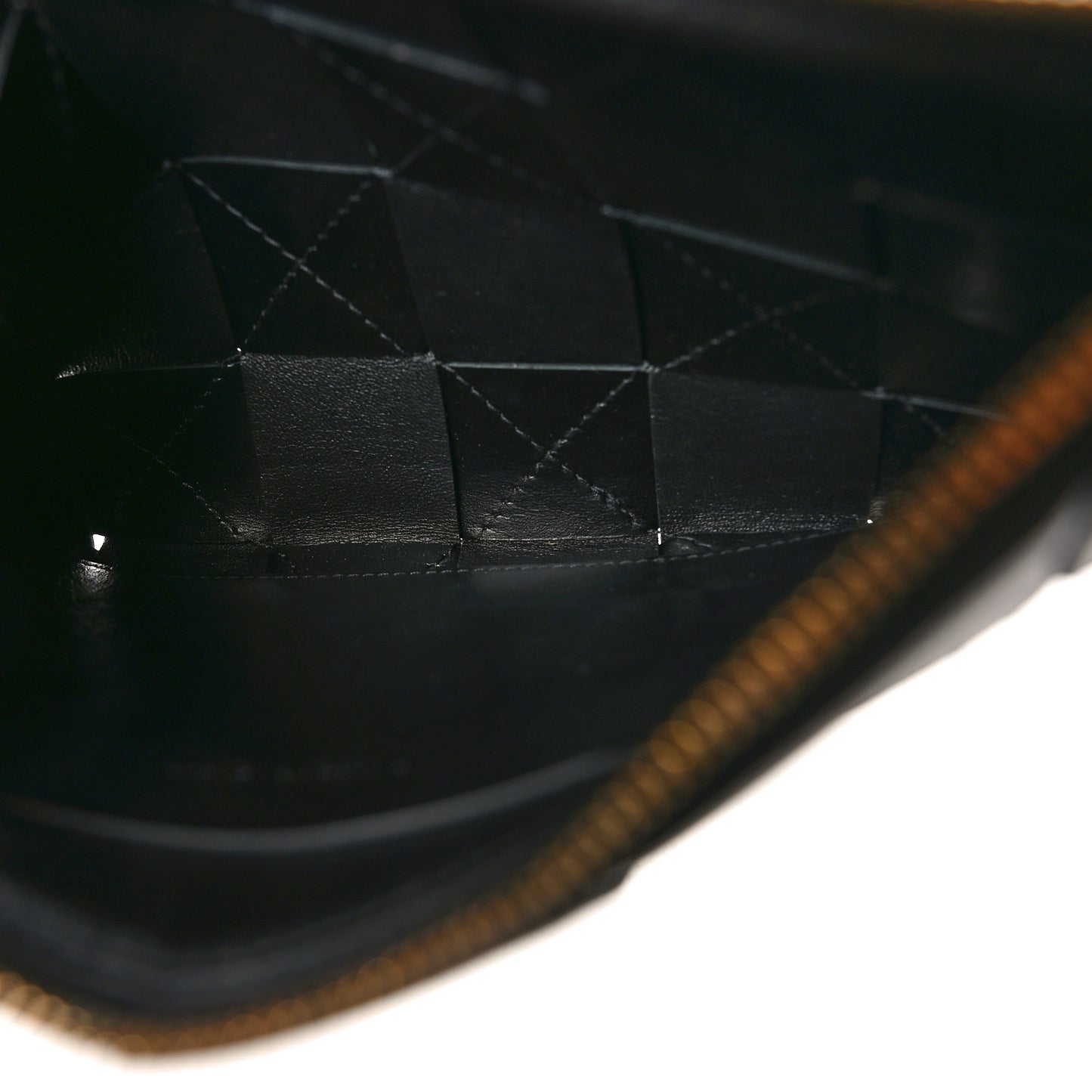 Nappa Maxi Intrecciato Small Cassette Flat Zip Pouch Black