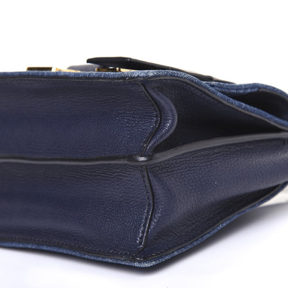 Miu Miu Denim Goatskin Bandoliera Madras Shoulder Bag Blue 7 of 10