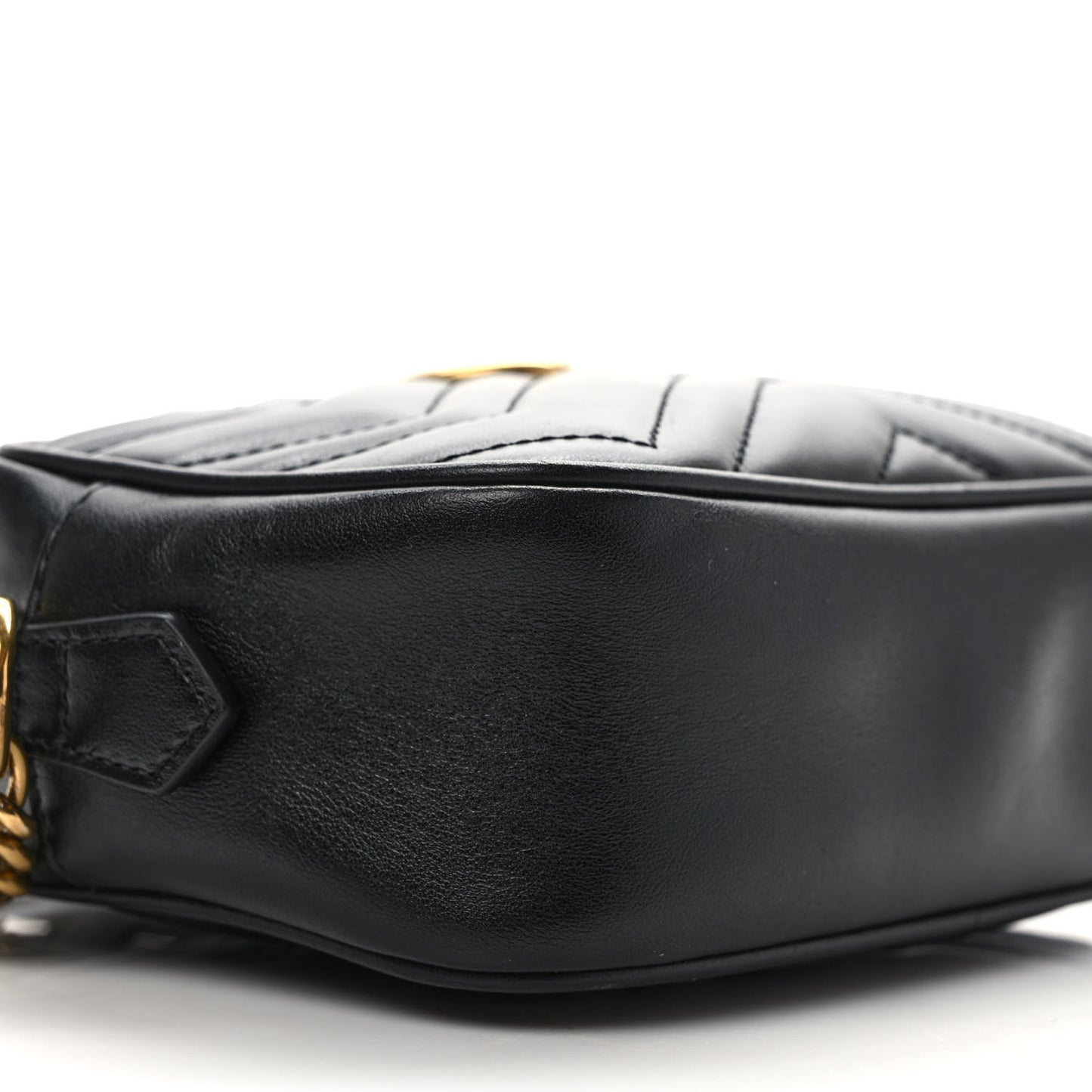Calfskin Matelasse Mini GG Marmont Chain Shoulder Bag Black