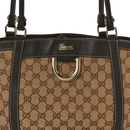 Gucci Monogram Medium D Gold Tote Bag Brown 8 of 12